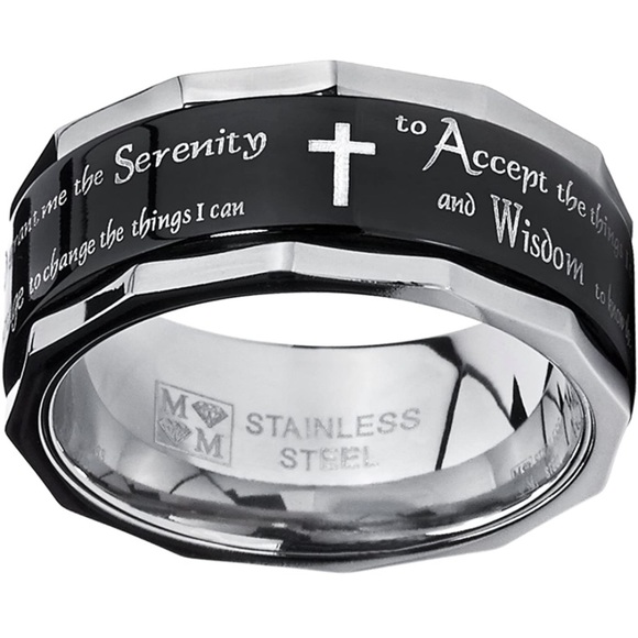 Unisex Stainless Steel Serenity Prayer Spinner - Picture 1 of 6